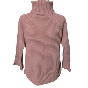 Chico’s mock neck turtleneck pullover sweater mauve pink vanity size 2 (US L/12)